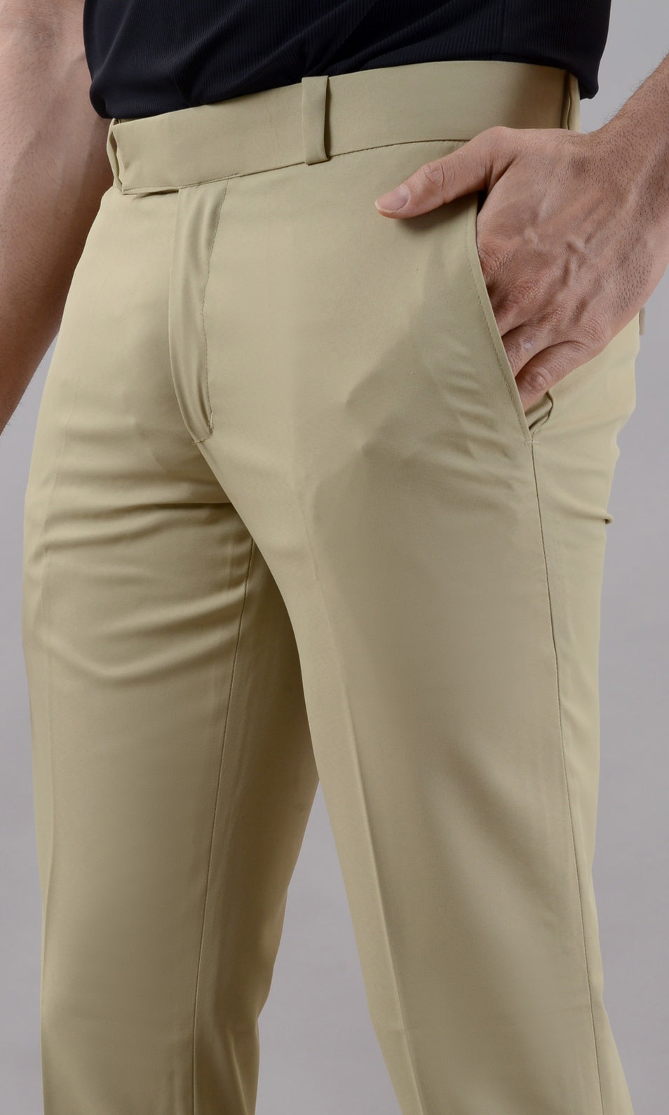 Khaki Stretchable Men's Formal Trousers