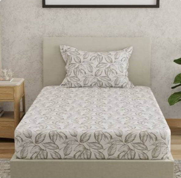 144 TC Cotton Bedsheet Bed with 2 Pillow Covers