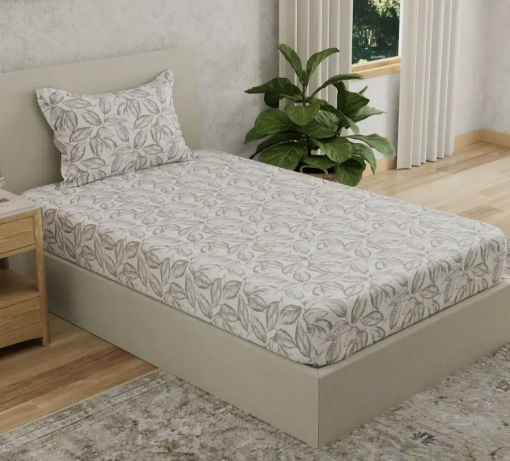 144 TC Cotton Bedsheet Bed with 2 Pillow Covers