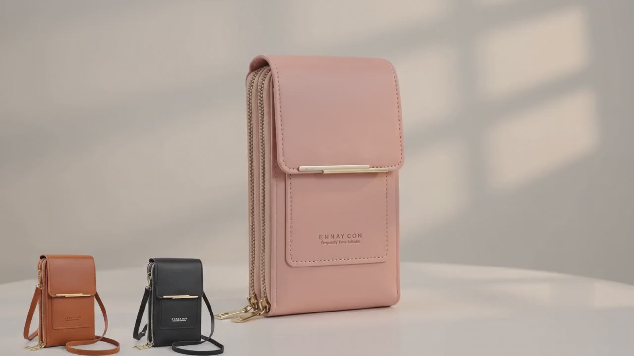 Premium PU Leather Phone Pouch with Card Slots
